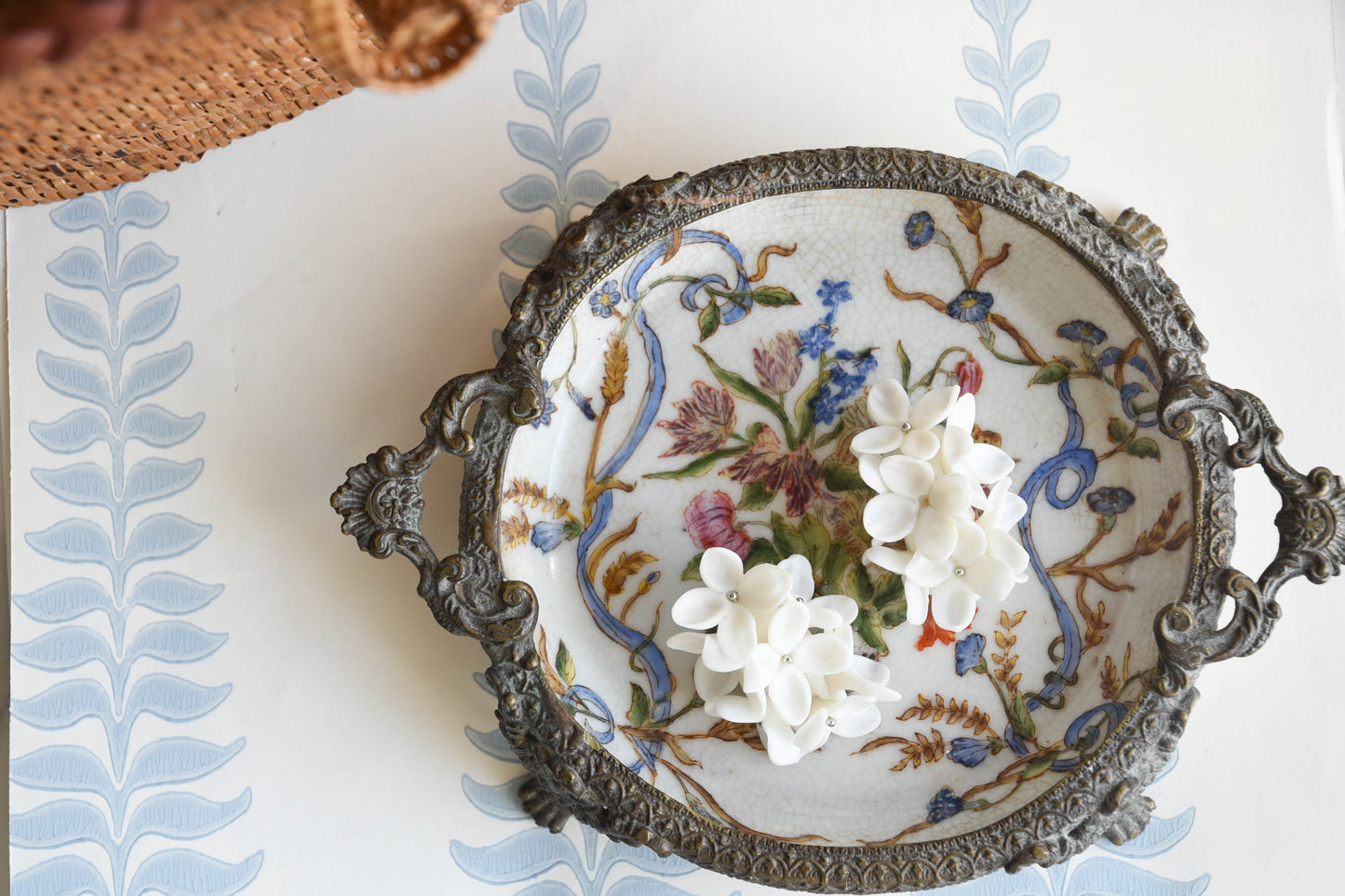 White Floral Earrings