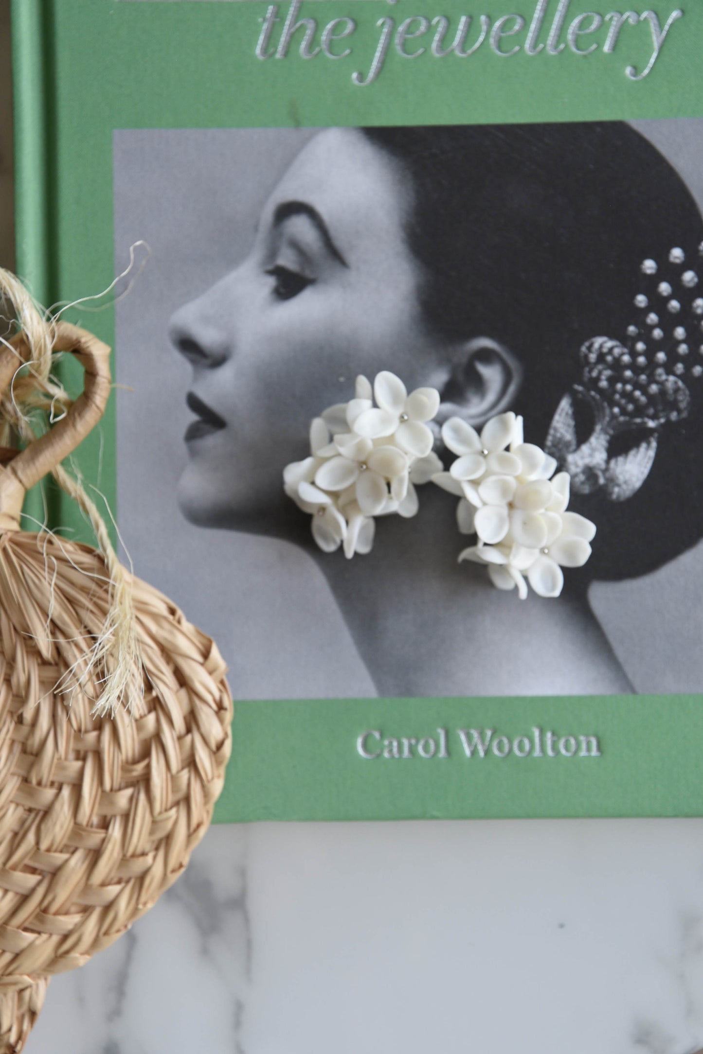 White Floral Earrings