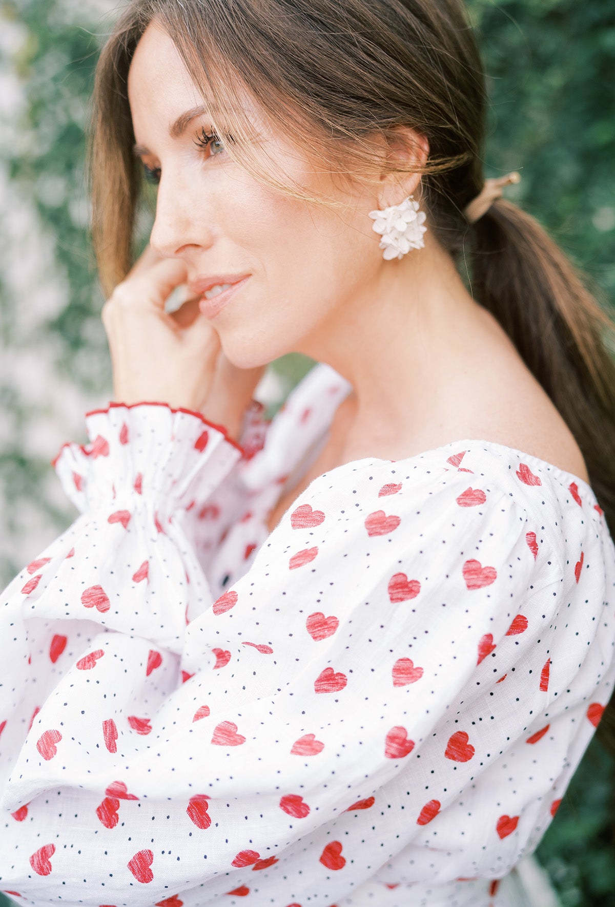 White Floral Earrings